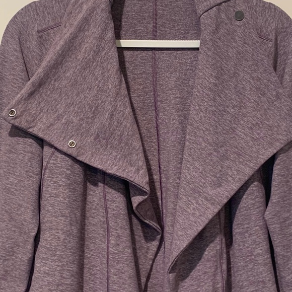 Lululemon Rulu Rally Wrap Heathered Graphite Purple Jacket Women's 10 - Picture 6 of 10